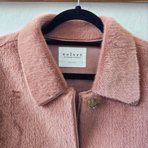 XL Velvet by Graham and Spencer Faux Fur Coat in Dusty Rose Color